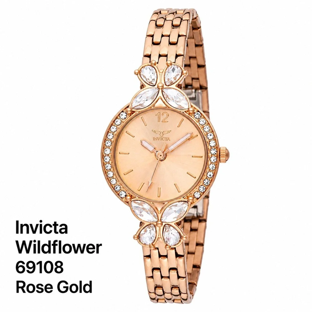 NEW Invicta Wildflower Women's‎ Watch - 30mm, Rose Gold (69108) #0441